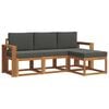 vidaXL Set de canapele de exterior cu pernă 4 pcs Natural și Antracit