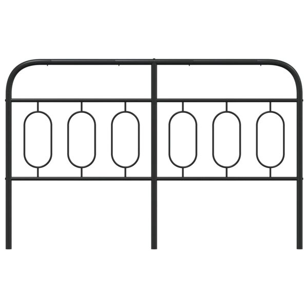 vidaXL Tăblie de pat metalică, negru, 137 cm