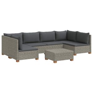 vidaXL 7 buc. Set de Lounge din Ratan cu Perne GENDT Ratan Natural