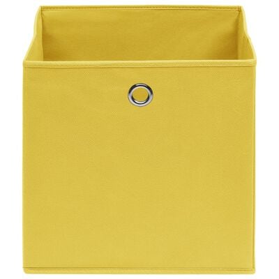vidaXL Cutii depozitare, 4 buc., galben, 28x28x28 cm, textil nețesut