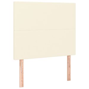 vidaXL Tăblie de pat crem 80x5x118/128 cm piele ecologică