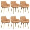 vidaXL Scaune de dining 6 buc. Boucl&eacute; Bej 59 x 57 x 85 cm