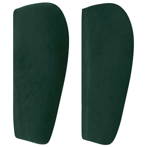 vidaXL Tăblie de pat cu aripioare verde &icirc;nchis 147x23x78/88 cm catifea