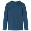 vidaXL Tricou de copii cu m&acirc;neci lungi, tricot cu nervuri, bleumarin, 140