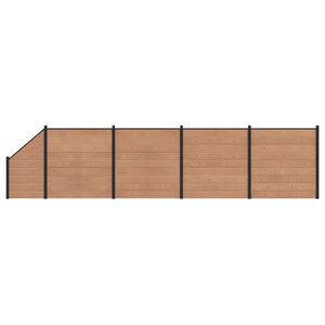 vidaXL Panou de Gardă 5 pcs WPC și Aluminiu Maro