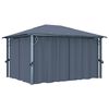 vidaXL Pavilion cu perdele, antracit, 400 x 300 cm, aluminiu