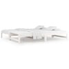 vidaXL Pat de zi extensibil, alb, 2x(90x190) cm, lemn masiv de pin