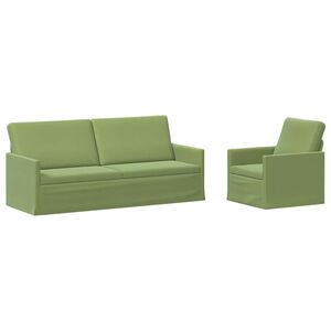 vidaXL Set de canapea 2 pcs Verde deschis Catifea