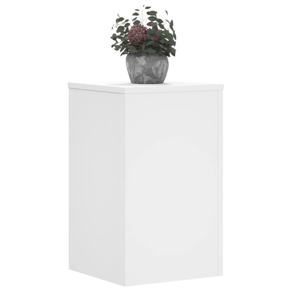 vidaXL Suporturi de plante, 2 buc., alb, 30x30x50 cm, lemn prelucrat