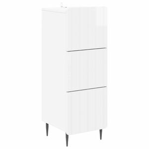 vidaXL Dulap cu sertare Alb foarte lucios 33 x 34,5 x 92 cm