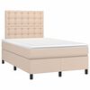vidaXL Pat box spring cu saltea, cappuccino, 120x200cm piele ecologică