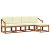 vidaXL Set de canapele de exterior cu pernă 5 pcs Natural și Crem