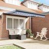 vidaXL Copertină retractabilă albastru/alb, 3x2,5 m, textil/aluminiu