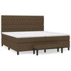 vidaXL Pat box spring cu saltea, maro &icirc;nchis, 200x200 cm, textil