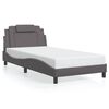 vidaXL Cadru de pat, Viana, fără saltea, gri, 100x200 cm, piele ecologică