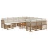 vidaXL Set de canapele de exterior 13 buc. Alb Natural și Crem