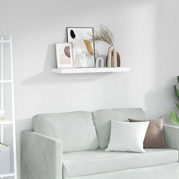 vidaXL Raft de perete Marmură albă 80 x 23,5 x 4 cm Lemn compozit