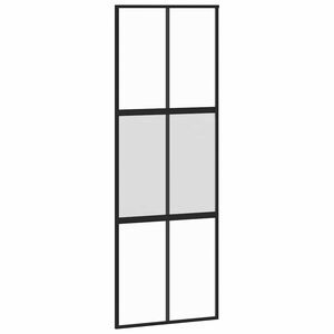 vidaXL Ușă glisantă, negru, 76x205 cm, sticlă securizată și aluminiu