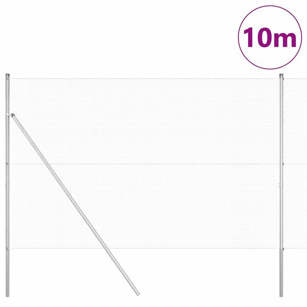 vidaXL St&acirc;lp de gard. Argintiu 10 x 1,5 m (plasă de 16 x 16 mm) Oțel