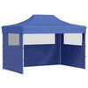 vidaXL Cort de petrecere pliabil cu 3 pereți, albastru, 3 x 4 m, oțel