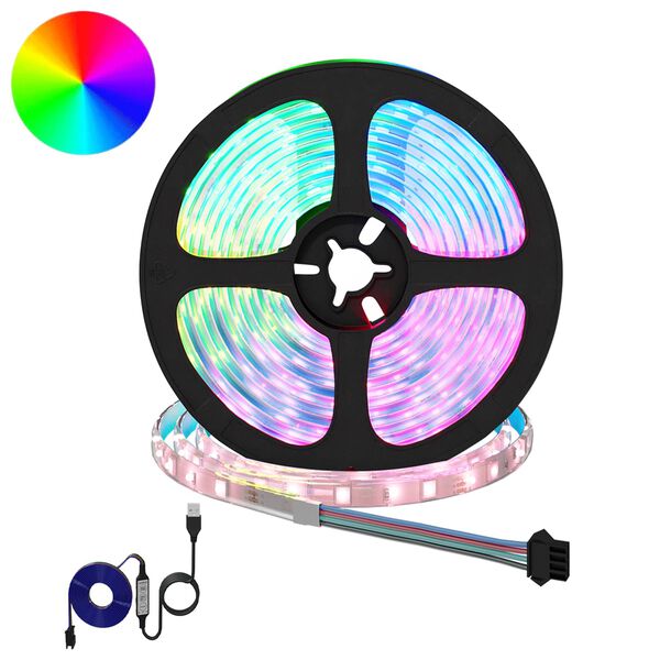 vidaXL Bandă LED 2 pcs Negru și transparent 5500 mm Cupru și Plastic