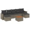 vidaXL Set canapele de grădină cu perne, 8 piese, gri, poliratan
