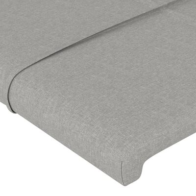vidaXL Tăblie de pat cu aripioare gri deschis 93x23x118/128 cm textil