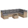 vidaXL Set canapele de grădină, 9 piese, cu perne, bej, poliratan