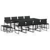 vidaXL Set mobilier de grădină, 13 piese, cu perne, negru, textilenă