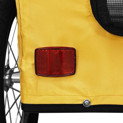 vidaXL Remorcă de bicicletă animale companie galben textil oxford/fier