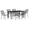 vidaXL Set de masă pentru grădină 7 pcs Antracit