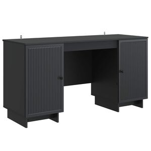 vidaXL Birou Negru Lemn prelucrat 142,5 x 50 x 75 cm