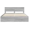 vidaXL Cadru de pat cu headboard Gri Sonoma 200 x 200 cm Lemn compozit