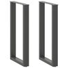 vidaXL Picioare de masă de bar &icirc;n formă de U, 2 buc., antracit, 40x(90-91) cm, oțel