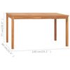 vidaXL Set de mobilier de grădină cu 7 piese, 140x80 cm, lemn masiv de tec