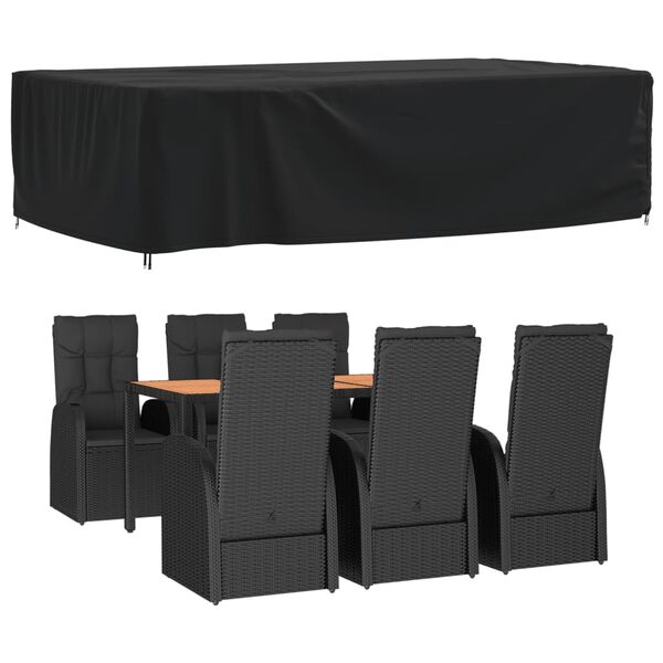 vidaXL Husă mobilier de grădină, negru, 315x180x74 cm, oxford 420D