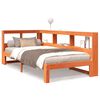 vidaXL Pat bibliotecă fără saltea maro ceruit 75x190 cm lemn masiv pin
