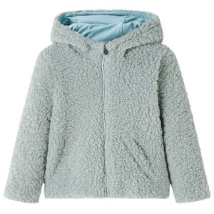 vidaXL Jachetă cu glugă pentru copii blană artificială Teddy verde mentă 116