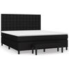 vidaXL Pat box spring cu saltea, negru, 160x200 cm, textil