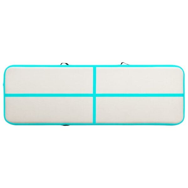 vidaXL Saltea gimnastică gonflabilă cu pompă verde 500x100x20 cm PVC