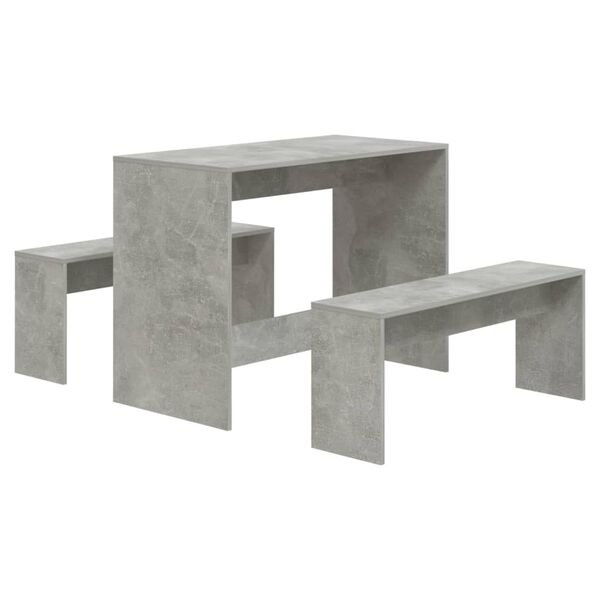 vidaXL Set mobilier de bucătărie, 3 piese, gri beton, PAL