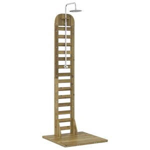 vidaXL Duș exterior 223 cm Lemn de pin impregnat și oțel inoxidabil