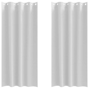 vidaXL Perdele Opaque cu Inel 2 pcs Gri Deschis 225 x 140 cm Poliester