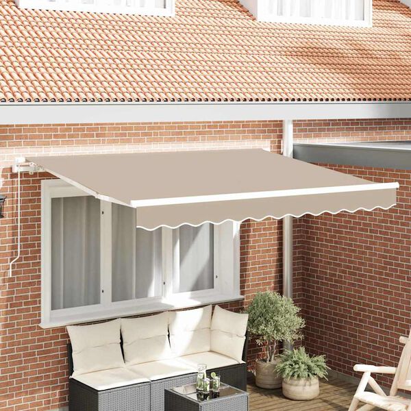 vidaXL Cortina Retractabilă Manual Bej 250 x 200 cm țesătură