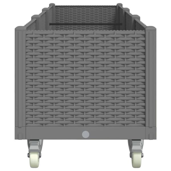 vidaXL Jardinieră de grădină cu picioare, gri deschis, 240x50x54cm, PP