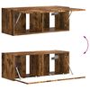 vidaXL Set comodă TV Pe perete 6 pcs Stejar fumuriu Lemn compozit