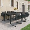 vidaXL Set mobilier masă de grădină, 7 piese, negru, ratan PVC
