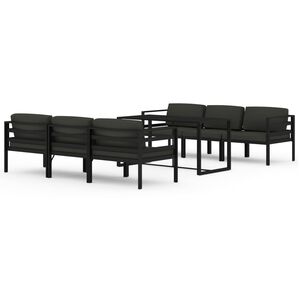 vidaXL Set mobilier de grădină cu perne, 7 piese, antracit, aluminiu