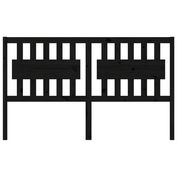 vidaXL Tăblie de pat, negru, 155,5x4x100 cm, lemn masiv de pin