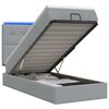 vidaXL Pat Ottoman cu Saltea și LED Gri deschis 90 x 190 cm Țesătură